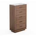 Walnut Brown 5 Drawer Wood Dresser H38892
