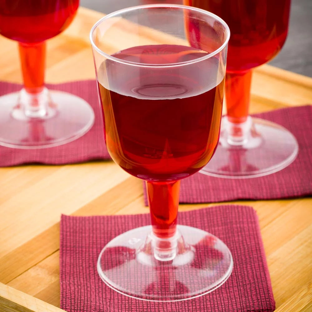 4 oz Round Clear Plastic Wine Glass 100 count J81206