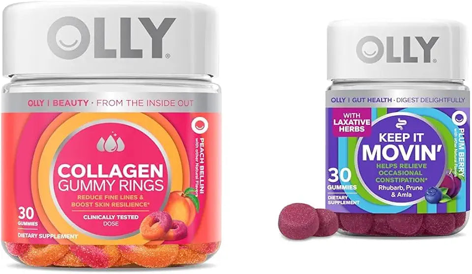 Collagen Gummy Rings 30 Count & Constipation Relief Gummies 30 Count Y3187
