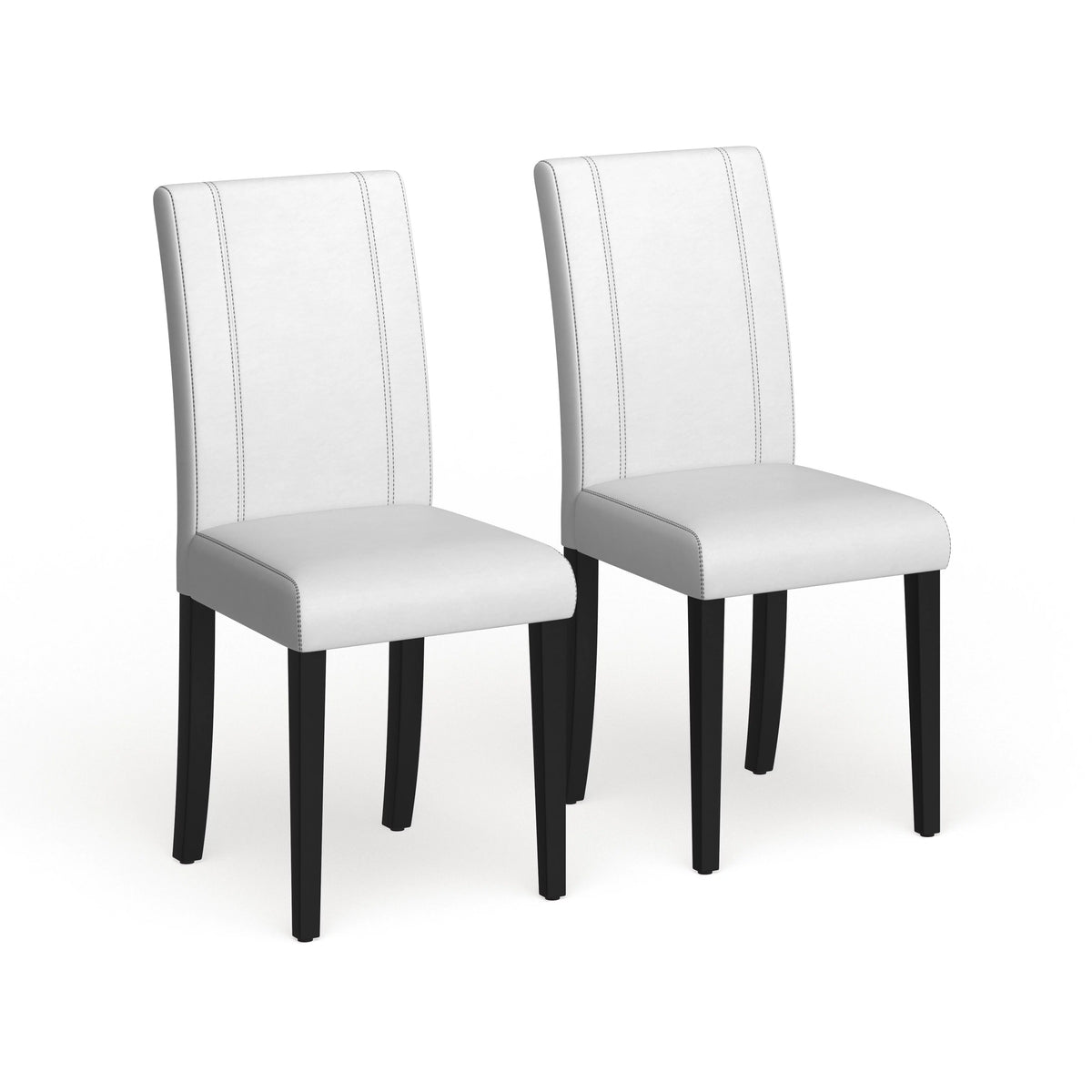 White Leatherette Parson Chairs Set of 2 L83516