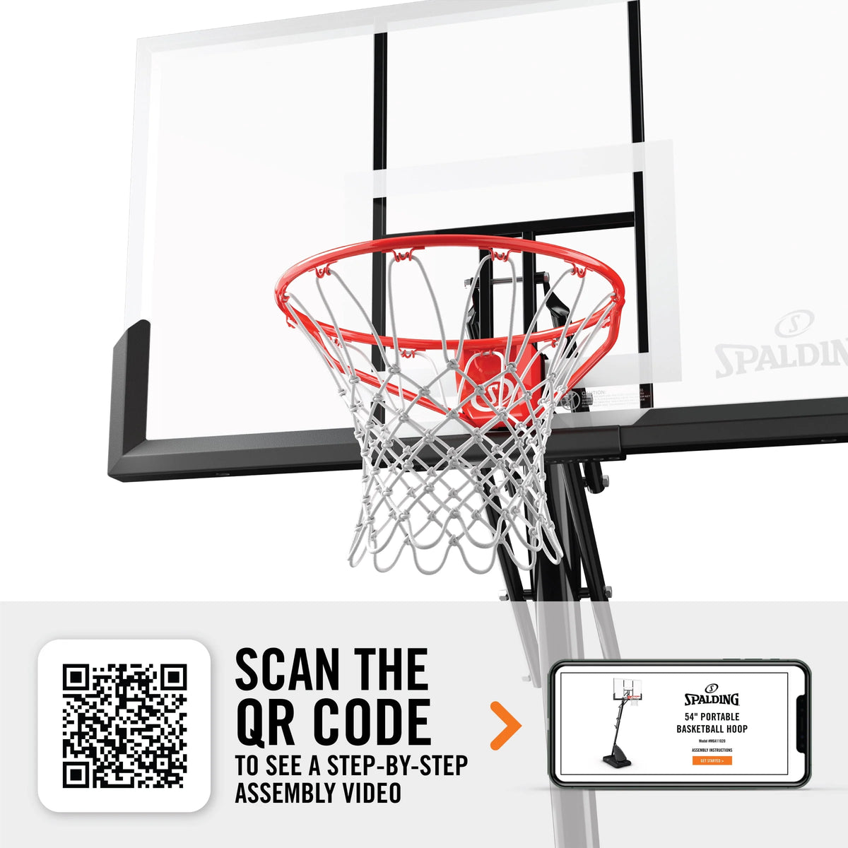 54 In. Shatter-proof Polycarbonate Portable Basketball Hoop System C3045