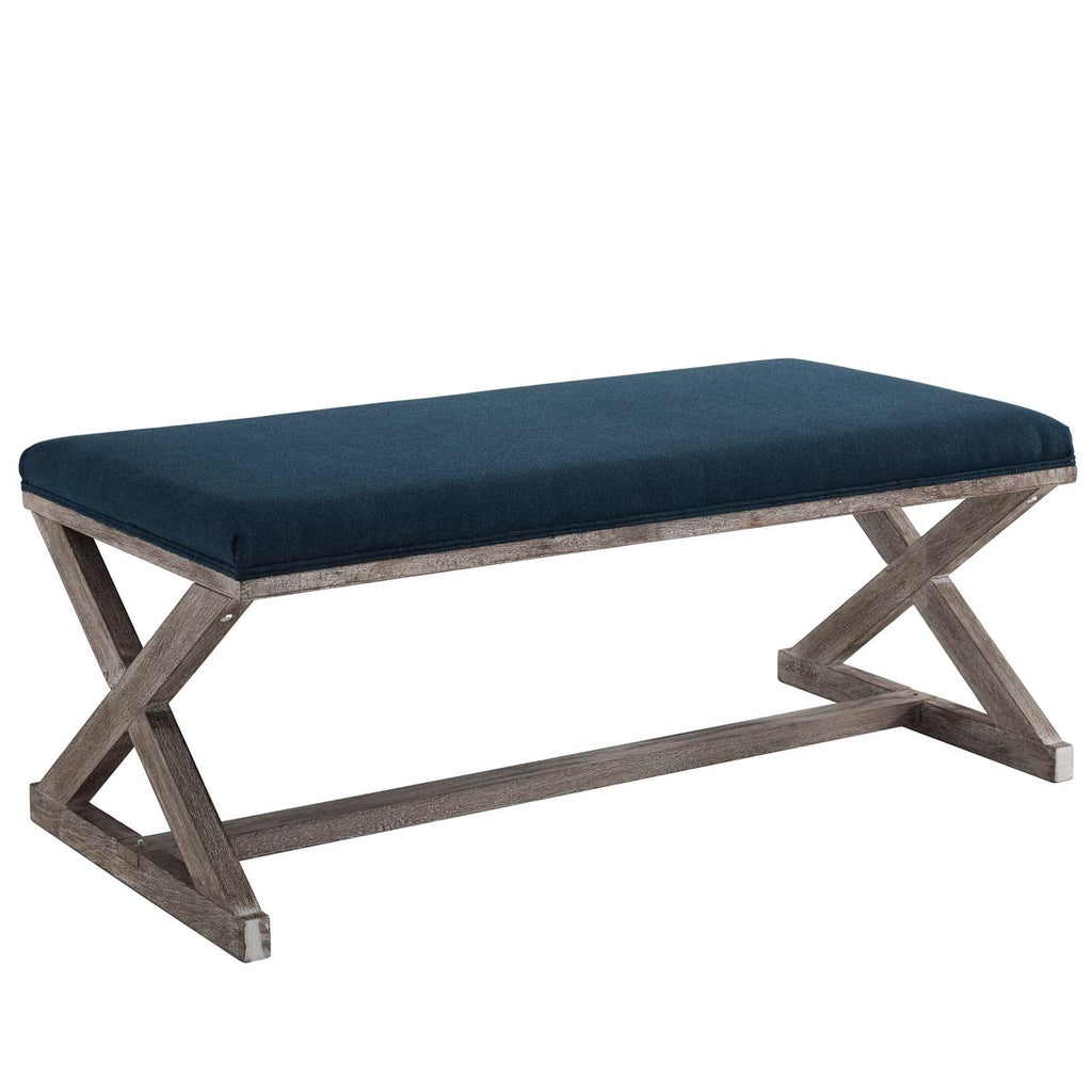 Vintage French Upholstered Fabric Bench G37893