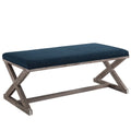 Vintage French Upholstered Fabric Bench G37893