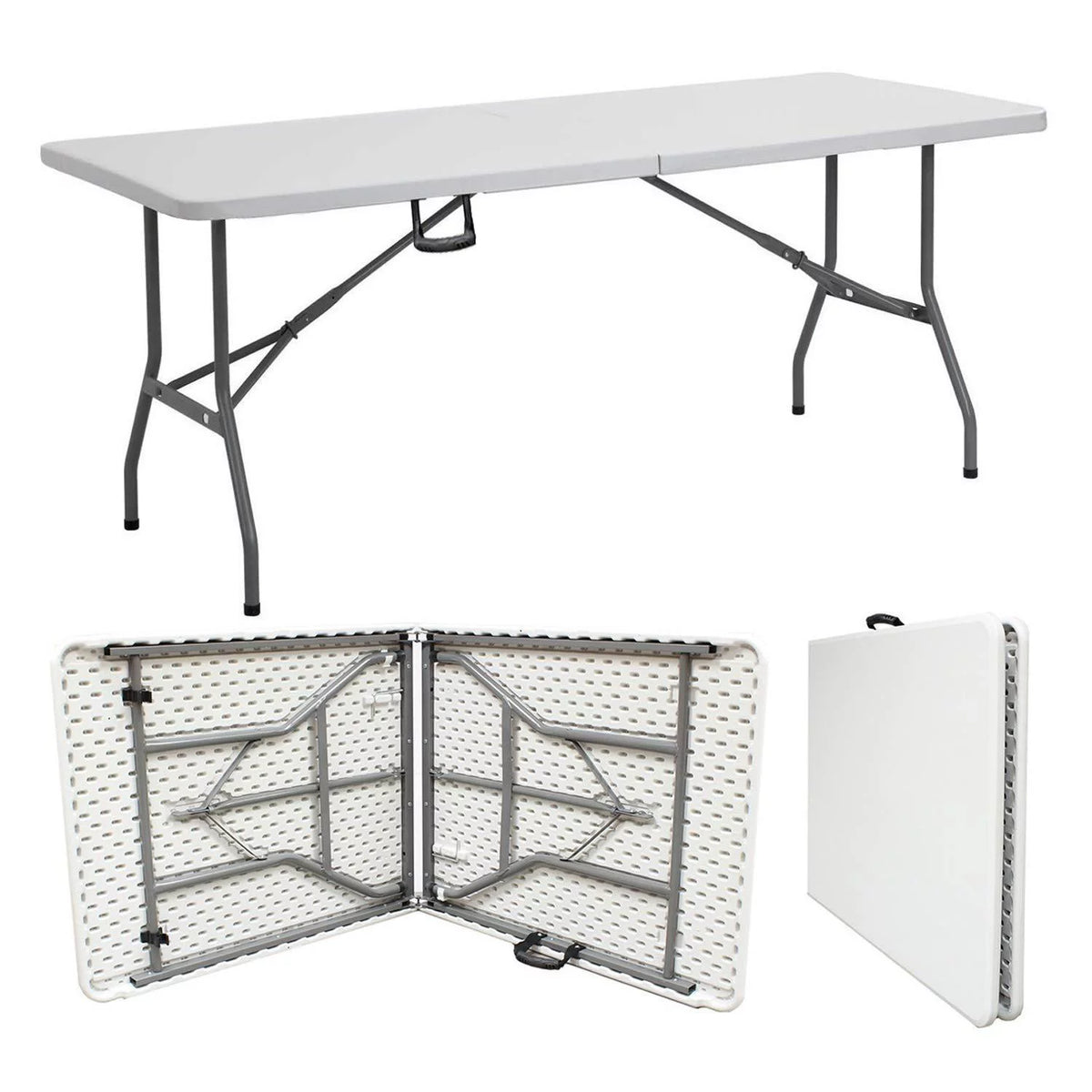 6ft White Plastic Folding Table N495