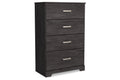 Black Four Drawer Engineered Wood Chest K3476