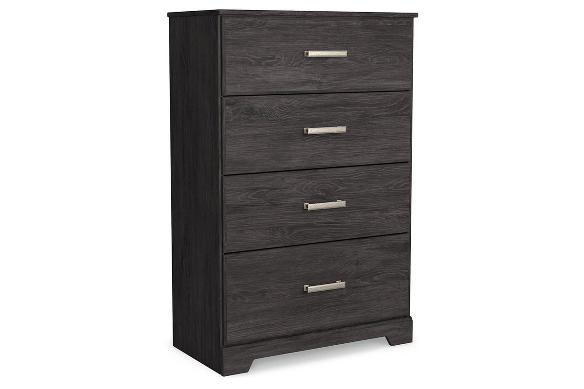 Black Four Drawer Engineered Wood Chest K3476