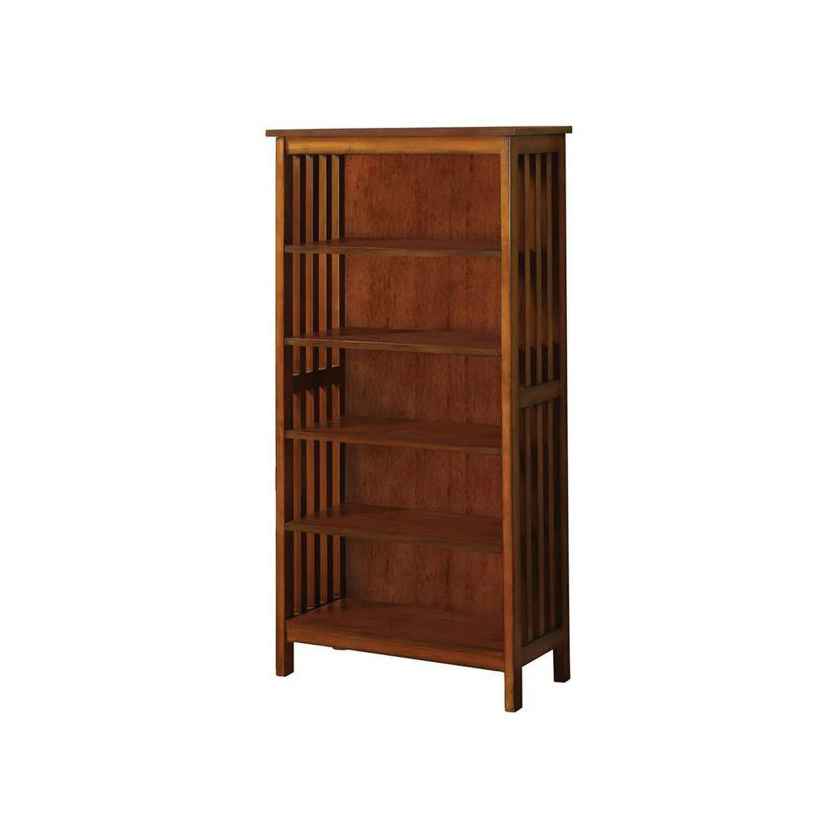 Antique Oak 5-Shelf Wood Bookcase X19607