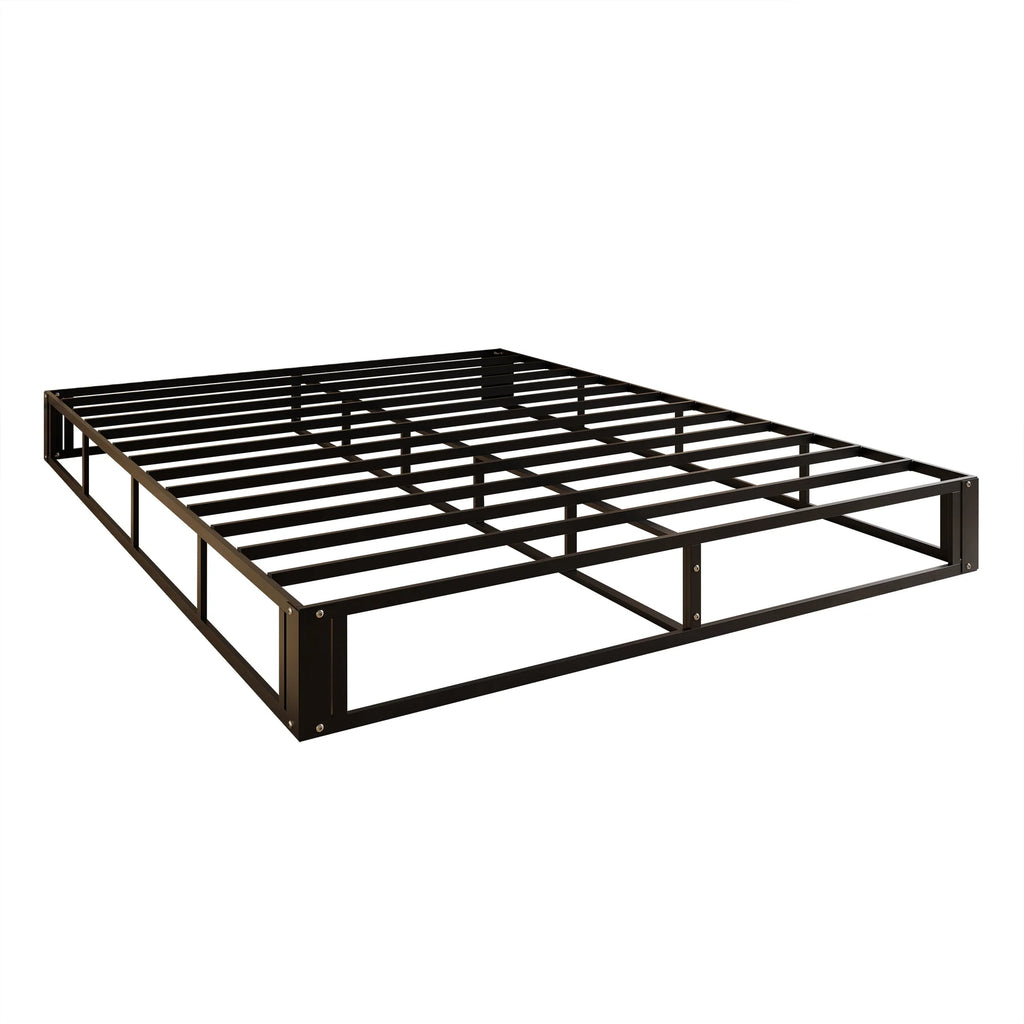 8 Queen Beige Linen Metal Box Spring F78545