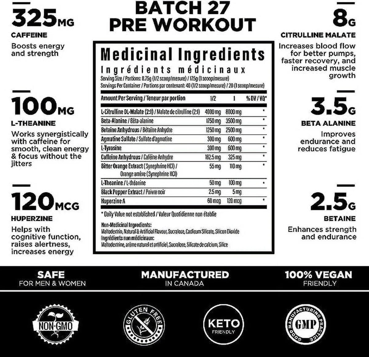 Pre Workout Powder 20 Servings X604599