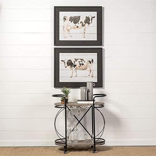 Black Metal Two Tier Bar Cart P862