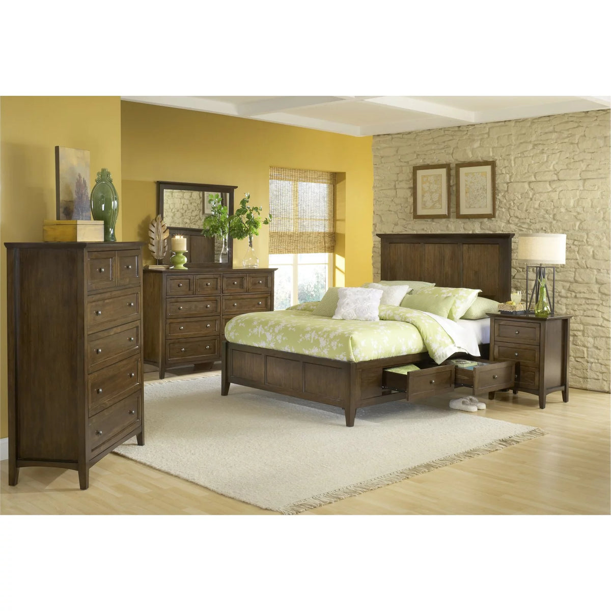 California King Solid Wood Panel Bed G408855