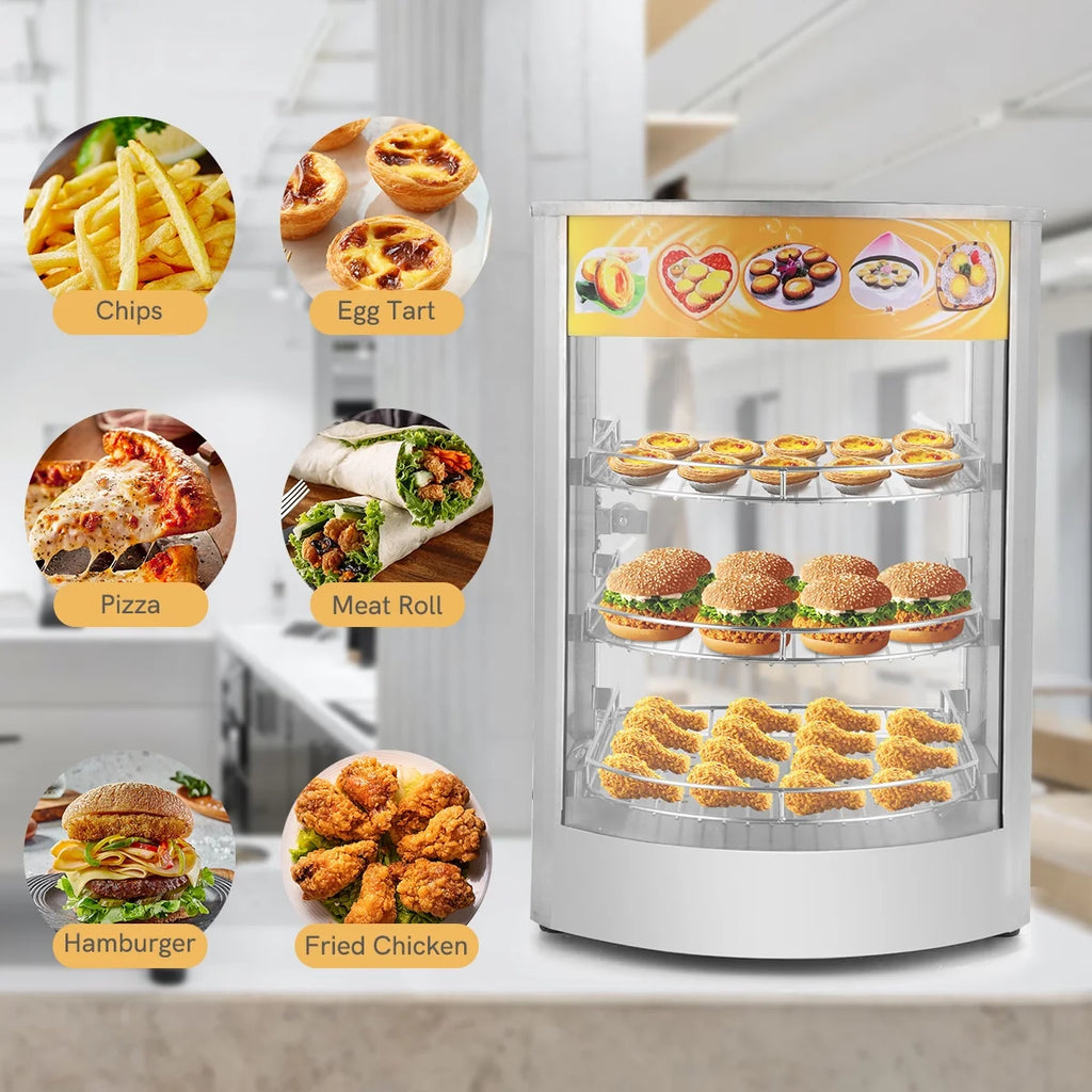 800W 3-Tier Commercial Food Warmer Display Case S76216