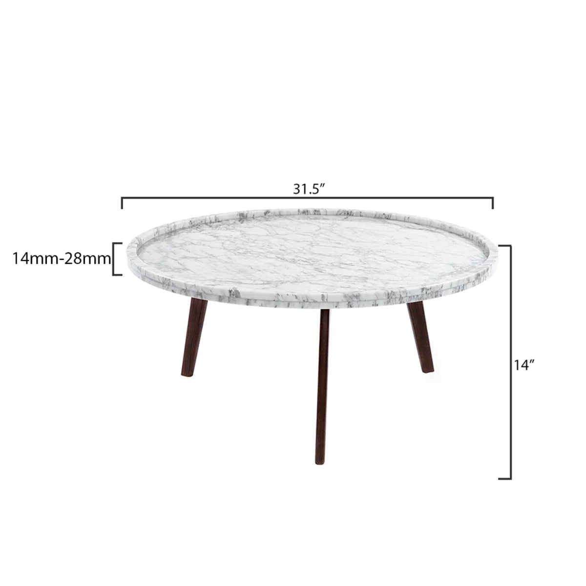 White and Brown Round Marble Coffee Table U440849