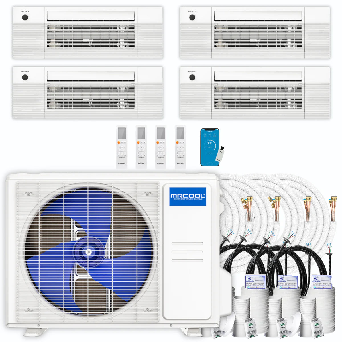 36,000 BTU 4 Zone Ceiling Cassette Ductless Air Conditioner and Heat Pump B966