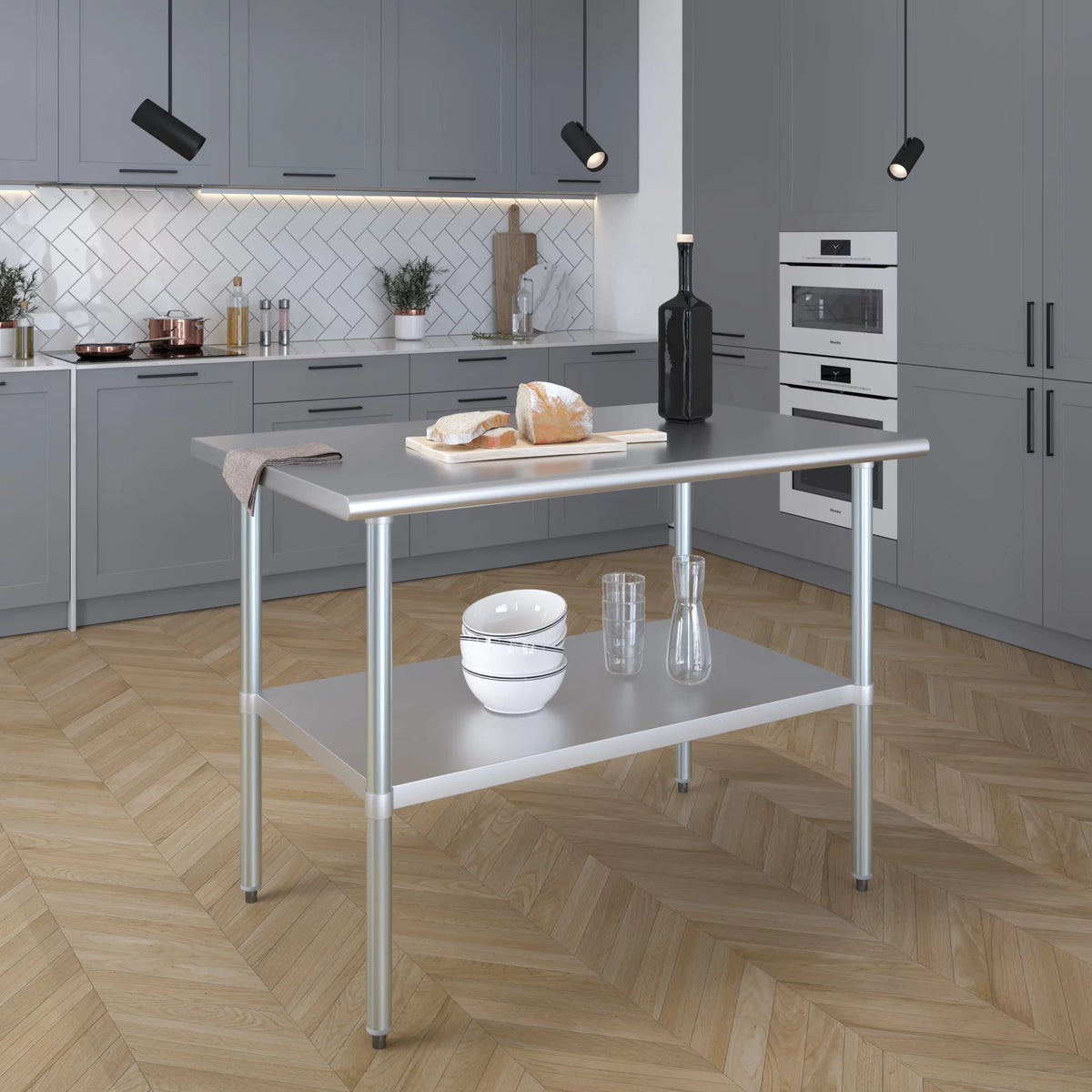 48" Stainless Steel Work Table with Undershelf D3676