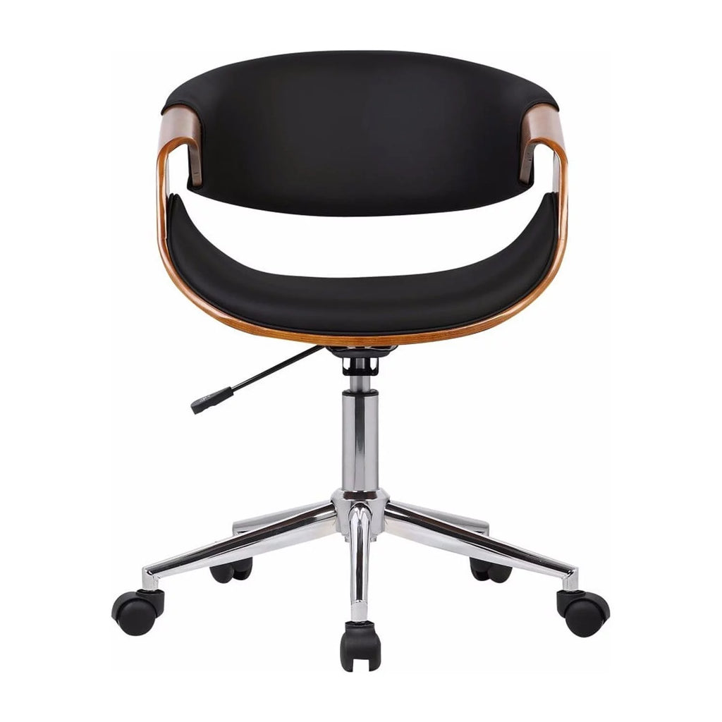 Adjustable Leatherette Wooden Frame Office Chair B61910