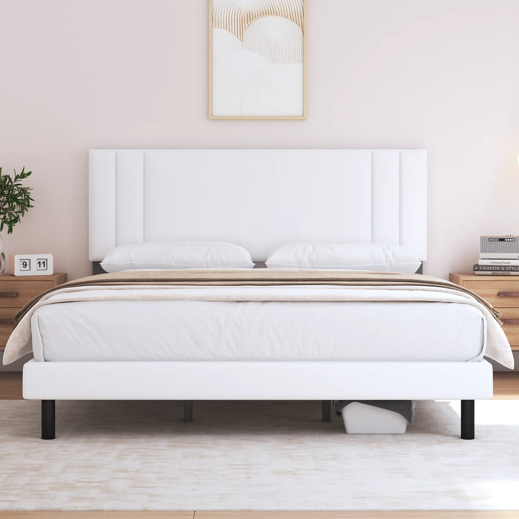 King Size Fabric Upholstered Platform Bed Frame C486