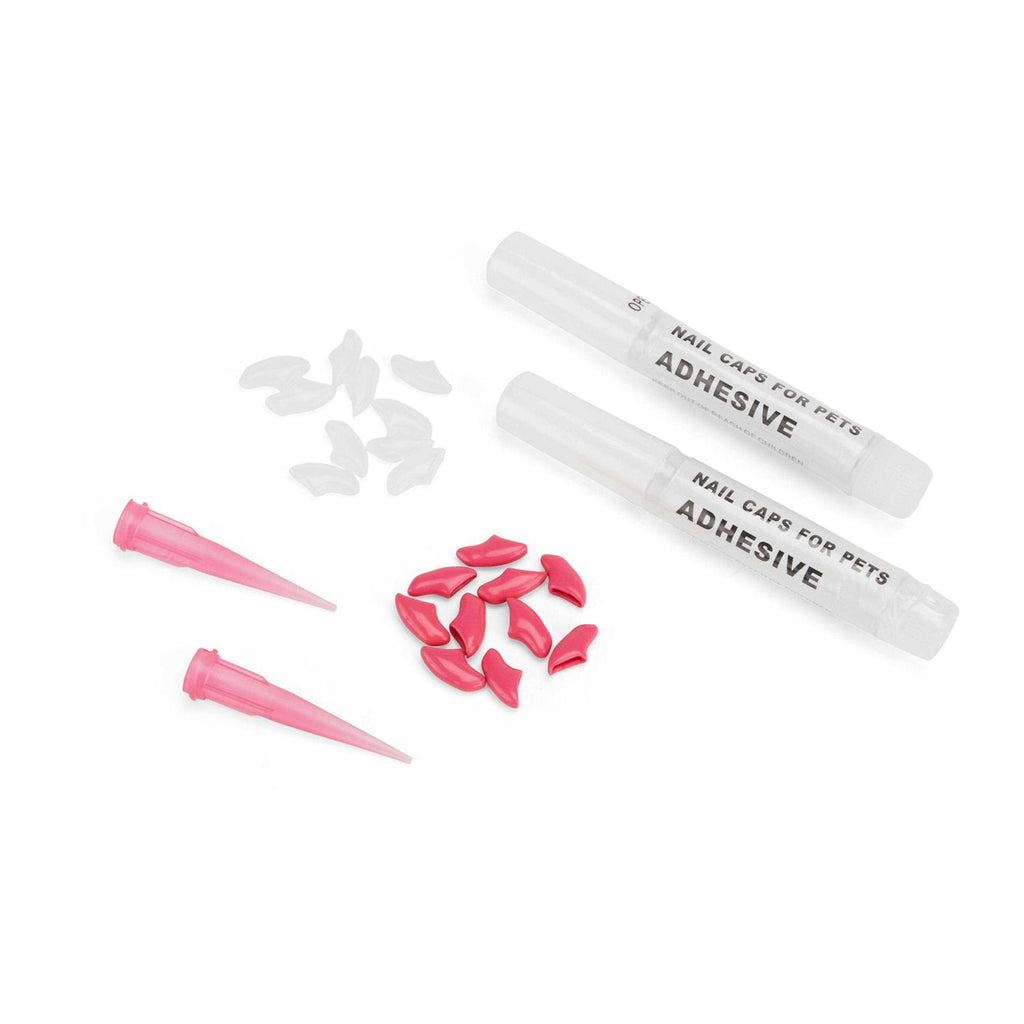 Clear & Pink Cat Nail Caps H906