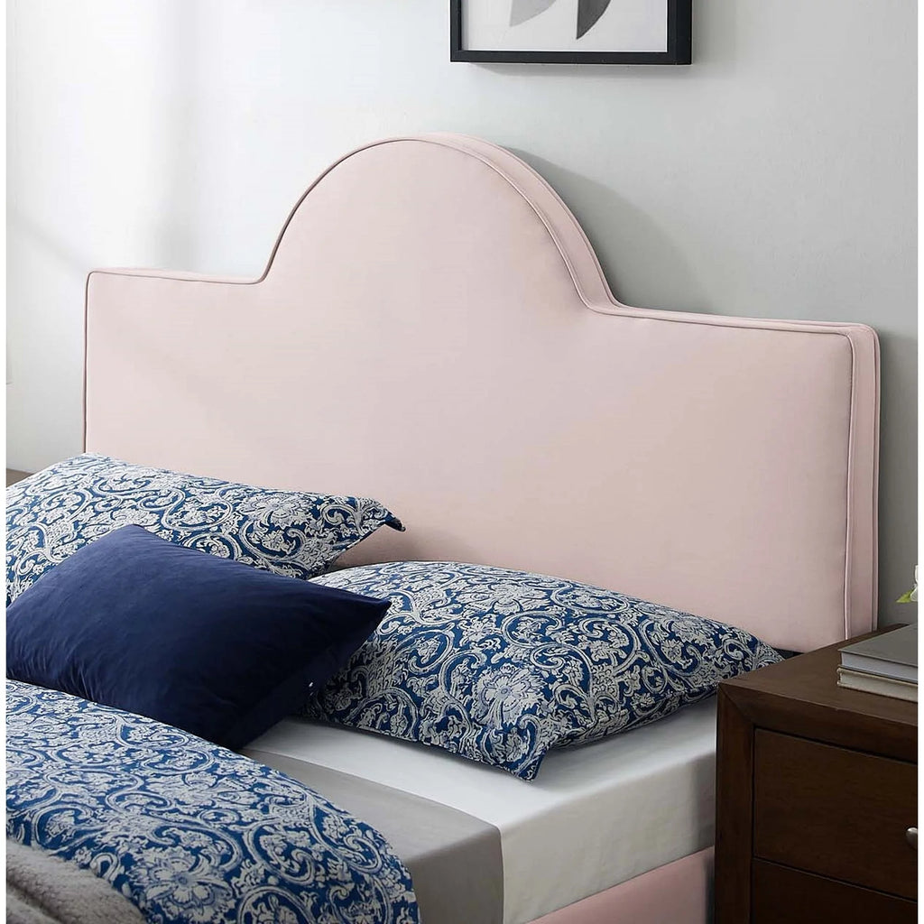 Pink Velvet Upholstered King California King Headboard K8637