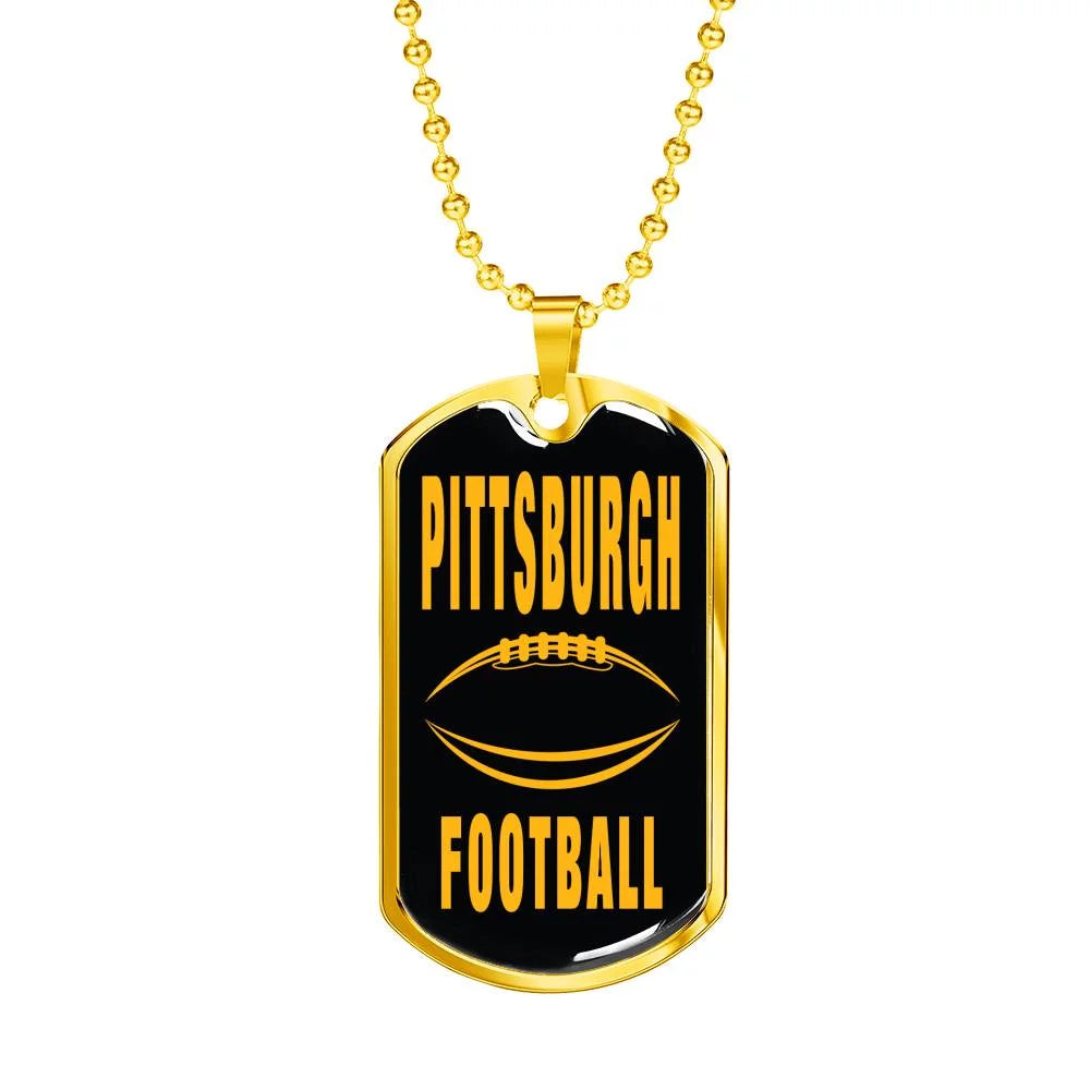 Stainless Steel or 18k Gold Dog Tag Necklace Z669