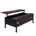 Black and Walnut Rectangle Wood Top Coffee Table S473630
