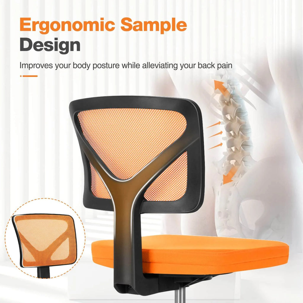 Ergonomic Office Chair with Wheels, Orange E6891
