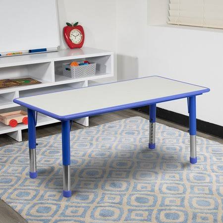 Blue Plastic Height Adjustable Activity Table E518837