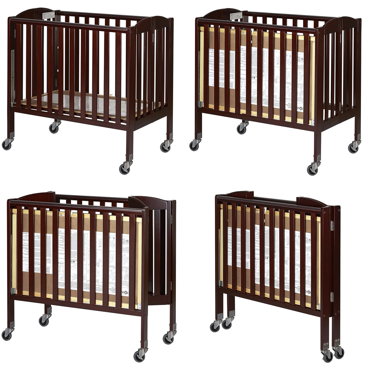 Espresso 3-in-1 Folding Portable Mini Crib X7197