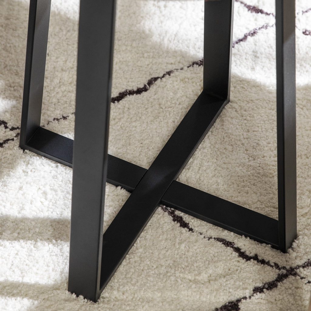 Set of 2 Dark Walnut Round Side Tables G850166