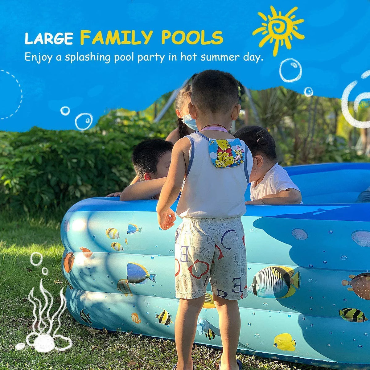 Inflatable Pool 9.83 x 6 x 1.83 ft Rectangular Thickened T415