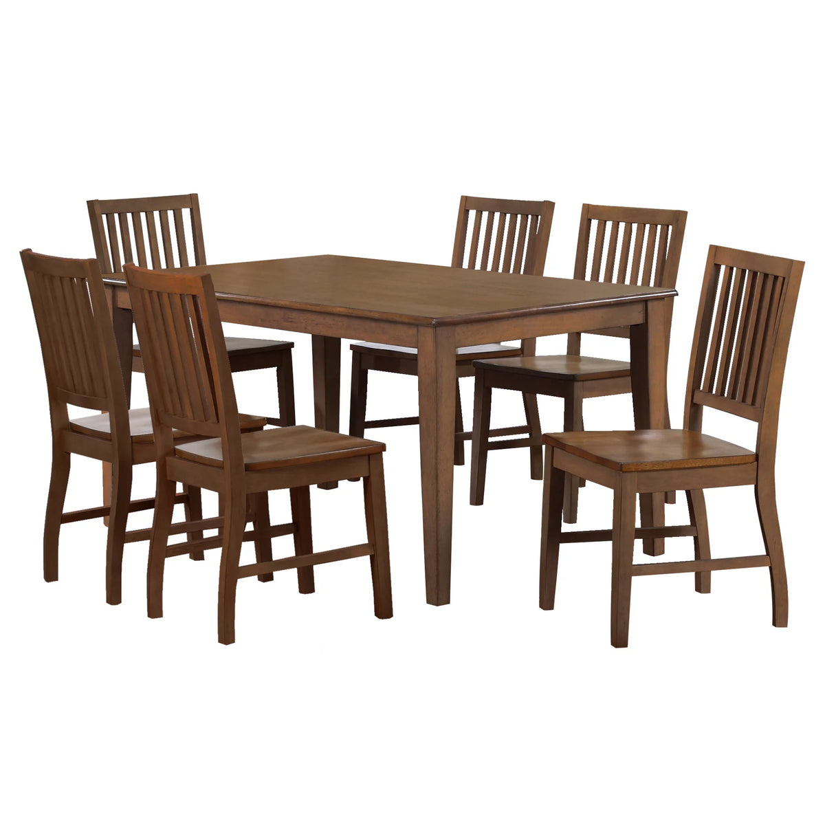 7-Piece Brown Wood Dining Set V50201