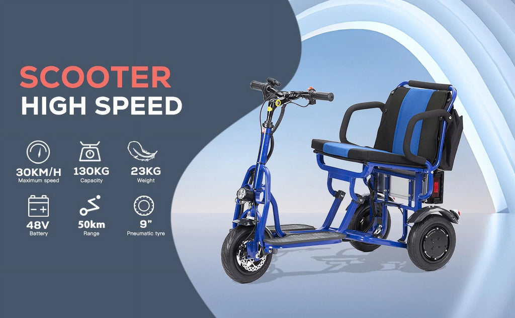 Blue Folding Mobility Scooters P246