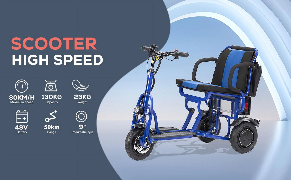 Blue Folding Mobility Scooters P246