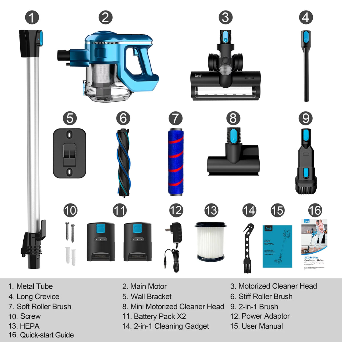 Cordless Vacuum Cleaner with 2 Batteries E2918