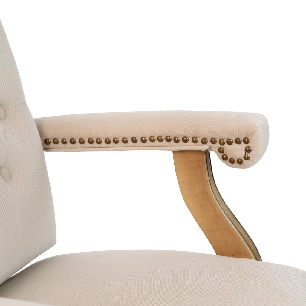 Ivory Microfiber Swivel Office Chair Z69436