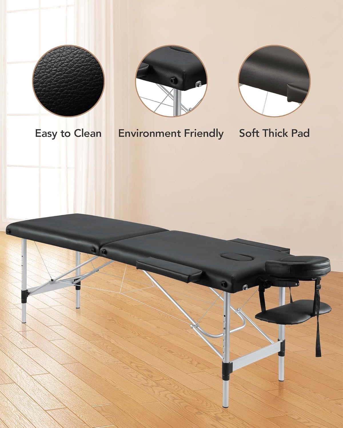 Portable 2 Section Aluminum Massage Table with Carrying Bag V368341