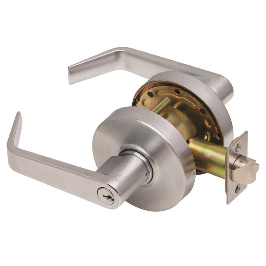 Cylindrical Lock Satin Chrome Reversible Keyed Entry Door Handle Q114