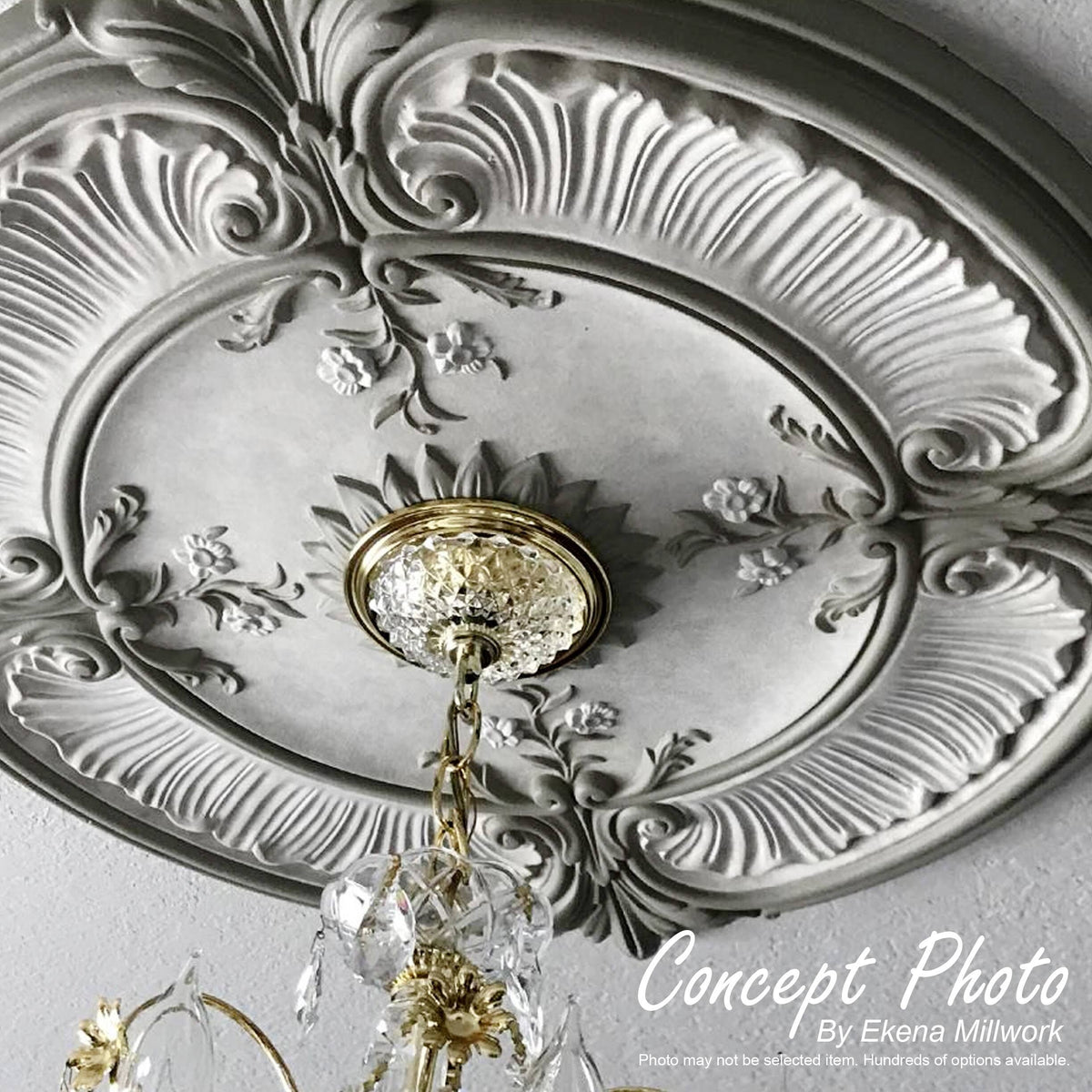 Hand-Painted Gold Ceiling Medallion W208