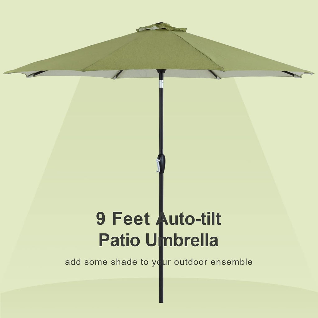 10' Outdoor Patio Table Umbrella with Auto Tilt and Crank D881