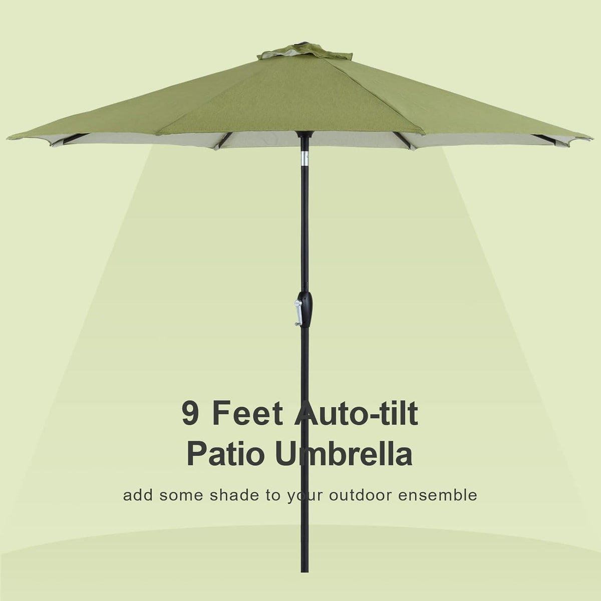 10' Outdoor Patio Table Umbrella with Auto Tilt and Crank D881