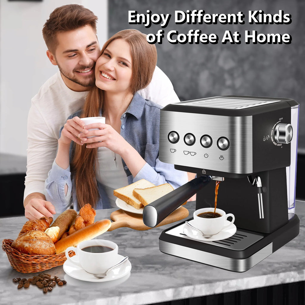 20 Bar Stainless Steel Espresso Machine with Milk Frother C645290