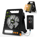 Solar Powered 4000mAh Portable Table Fan with LED Lantern Y296297