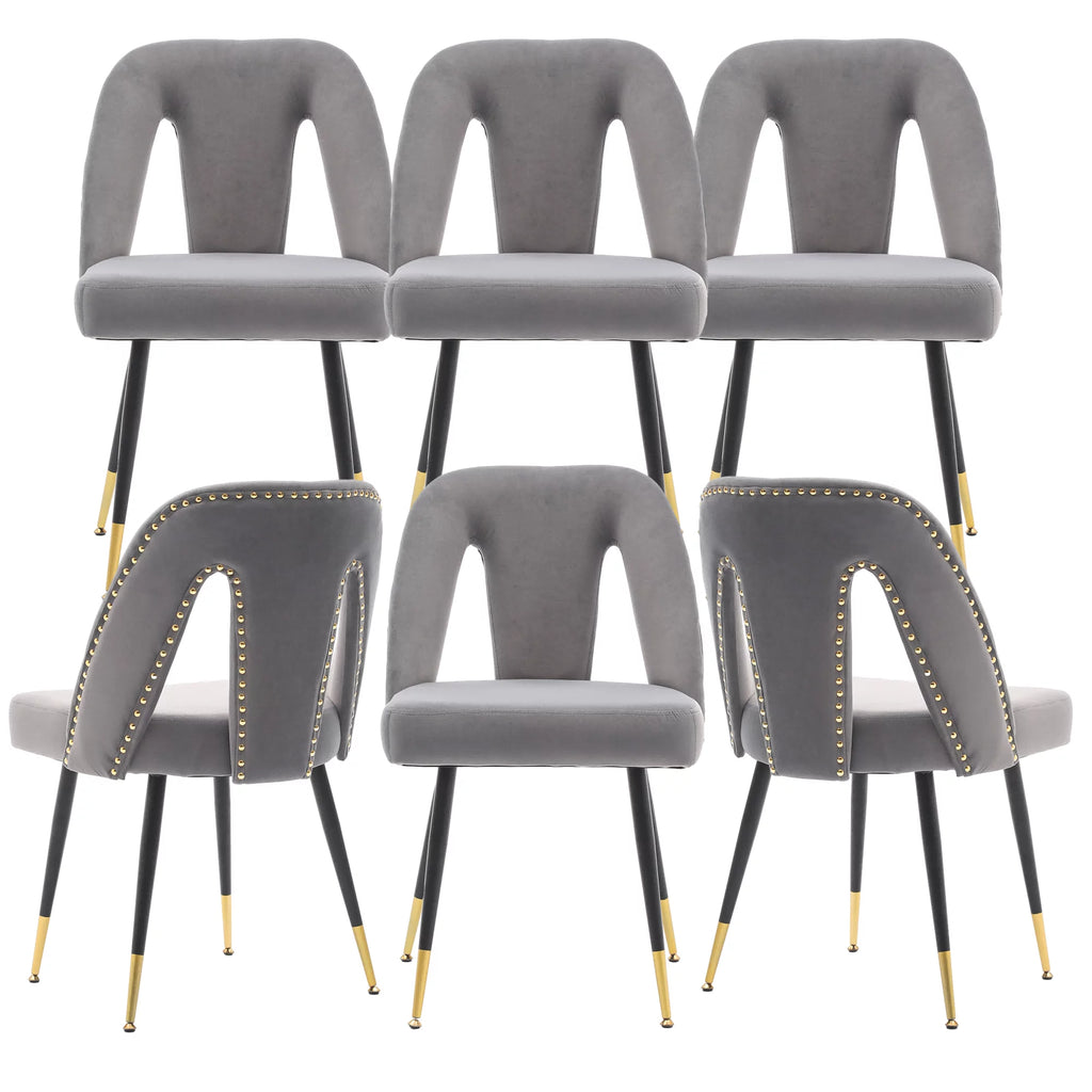 Velvet Upholstered Dining Chairs Set of 6 Z116331