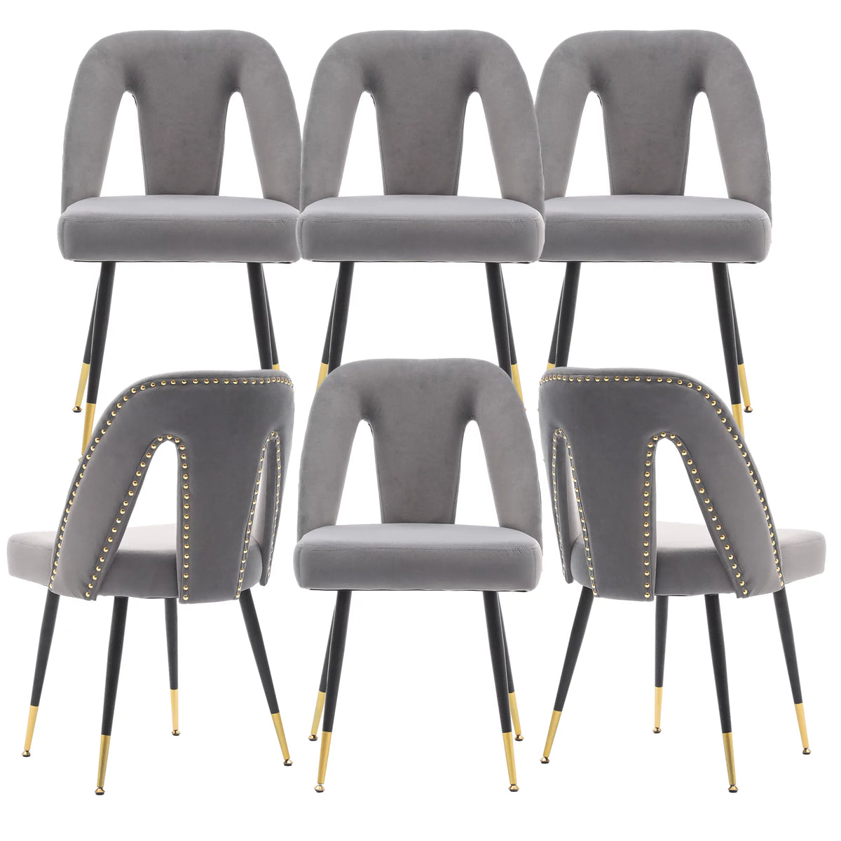 Velvet Upholstered Dining Chairs Set of 6 Z116331