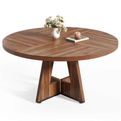 Round Dining Table with Wooden Pedestal Base P465