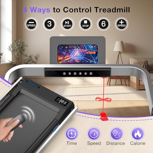 Foldable Treadmill with Desk Workstation L629