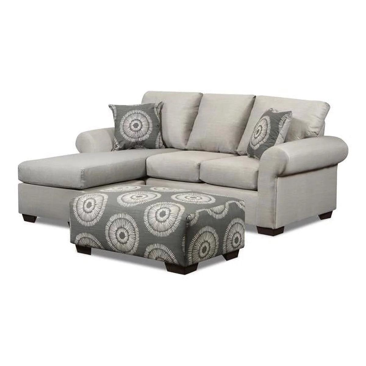 Light Gray Sectional Sofa with Reversible Chaise X721465