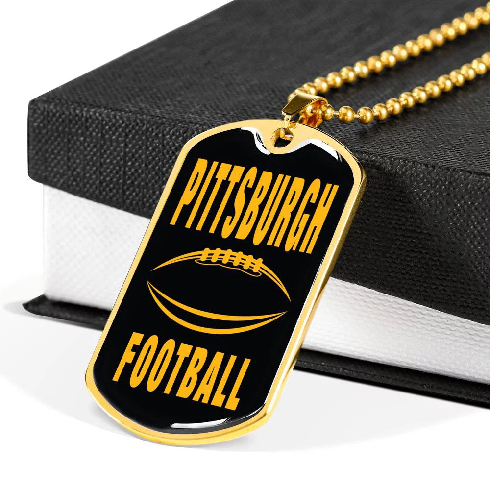 Stainless Steel or 18k Gold Dog Tag Necklace Z669