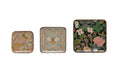 Square Enameled Acacia Wood Trays, Set of 3 Sizes Y433670