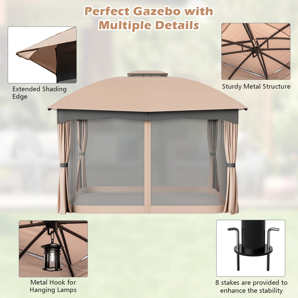 12' x 10' Heavy Duty Steel Gazebo F601092